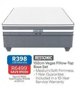 OK Furniture Restonic - 152cm vegas pillow-top base set offer