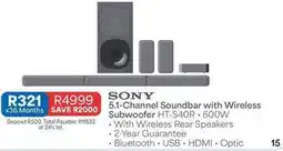 OK Furniture Sony - 5.1-channel soundbar with wireless subwoofer offer