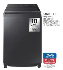OK Furniture Samsung - 19kg black top-loader washing machine wa80f19s8bfa offer