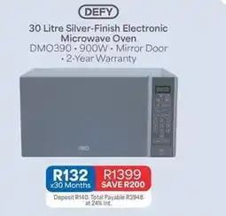 OK Furniture Defy - 30 litre silver-finish electronic microwave oven dmo390 offer