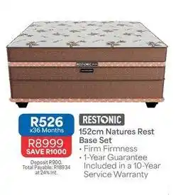 OK Furniture Restonic - 152cm natures rest base set offer