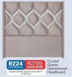 OK Furniture Total - crystal queen upholstered headboard offer
