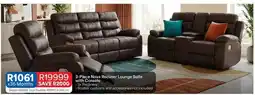 OK Furniture Total - 3-piece nova recliner lounge suite with console offer