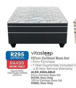 OK Furniture Total - 137cm zambezi base set offer