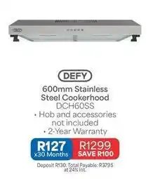 OK Furniture Defy - 600mm stainless steel cookerhood dch60ss offer