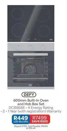 OK Furniture Defy - 600mm built-in oven and hob box set dcb866e offer