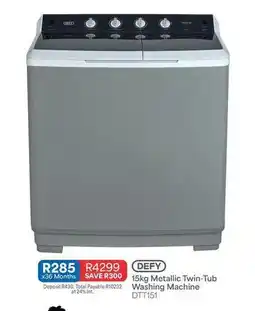 OK Furniture Defy - 15kg metallic twin-tub washing machine dtt151 offer