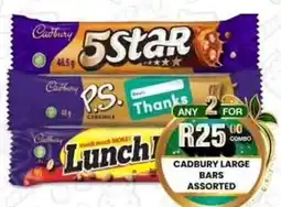 Take 'n Pay Cadbury Large Bars Assorted offer