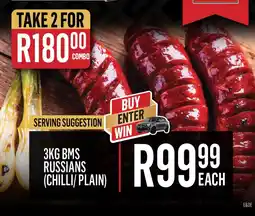 Bluff Meat Supply 3KG BMS Russians offer