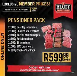 Bluff Meat Supply Pensioner pack offer