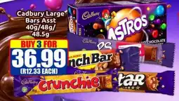 Three Star Cash and Carry Cadbury Large Bars Assorted offer
