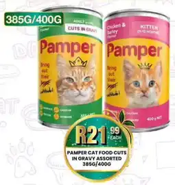 Take 'n Pay Pamper cat food cuts in gravy assorted offer