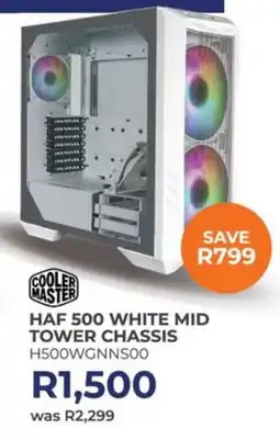 Expert COOLER MASTER HAF 500 WHITE MID TOWER CHASSIS offer