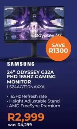 Expert SAMSUNG 24" ODYSSEY G32A FHD 165HZ GAMING MONITOR offer