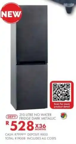 Beares Defy no water fridge dark metallic offer