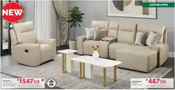 Beares Atlanta Chaise with Single Recliner Leather Uppers offer