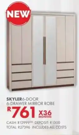 Beares Skyler 6-door 6-drawer mirror robe offer