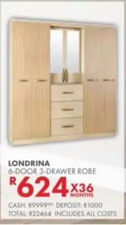 Beares Londrina 6-door 3-drawer robe offer