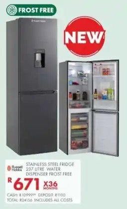 Beares Russell hobbs stainless steel fridge water dispenser frost free offer