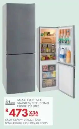 Beares Inspire smart frost silk stainless steel combi fridge offer