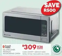 Beares Russell Hobbs 62 Litre Dark Metallic Microwave Oven offer