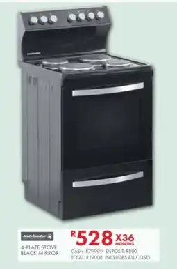 Beares Kelvinator 4-Plate Stove Black Mirror offer