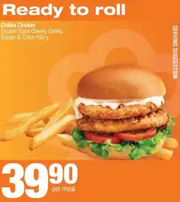 Spar Chikka Chicken Double Stack Cheeky Chikka Burger & Chips offer