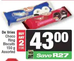 Spar De Vries Choco Ring Biscuits Assorted offer