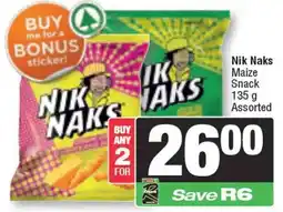 Spar Nik Naks Maize Snack Assorted offer