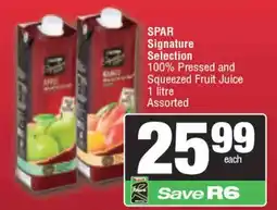Spar SPAR Signature Selection 100% Pressed and Squeezed Fruit Juice Assorted offer