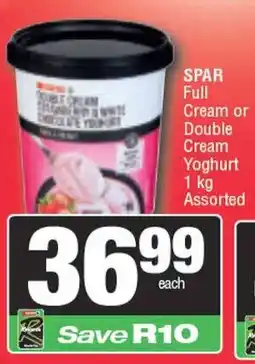 Spar SPAR Full Cream or Double Cream Yoghurt Assorted offer