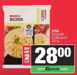 Spar SPAR Spaghetti or Macaroni offer
