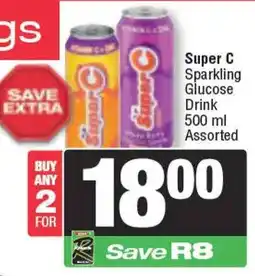 Spar Super C Sparkling Glucose Drink Assorted offer