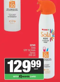 Spar SPAR Sola SPF 50 Kids Spray offer