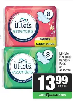 Spar Lil-lets Essentials Sanitary Pads Assorted offer