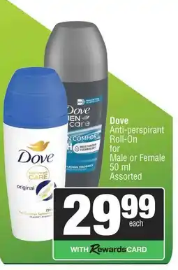 Spar Dove Anti-perspirant Roll-On Assorted offer