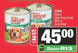 Spar WOOF Wet Dog Food Assorted offer