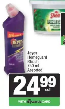 Spar Jeyes Homeguard Bleach Assorted offer