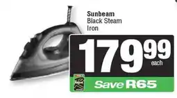 Spar Sunbeam Black Steam Iron offer