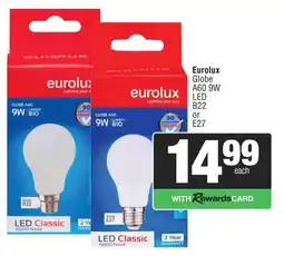 Spar Eurolux Globe A60 9W LED offer