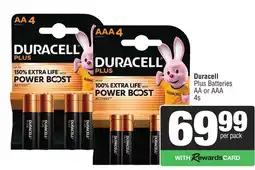 Spar Duracell Plus Batteries AA or AAA 4s offer