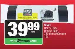 Spar Home Care drawstring heavy duty refuse bags offer