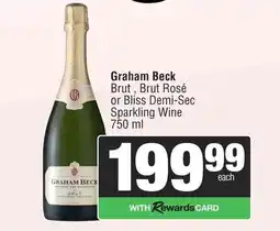 Spar Graham Beck Brut , Brut Rosé or Bliss Demi-Sec Sparkling Wine offer