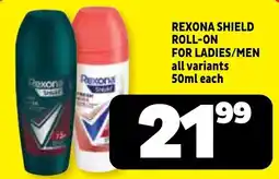Usave REXONA SHIELD ROLL-ON offer