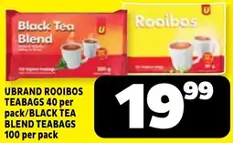 Usave UBRAND ROOIBOS TEABAGS / BLACK TEA BLEND TEABAGS offer