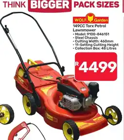 Pick n Pay Hypermarket WOLF Garden 149CC Torx Petrol Lawnmower offer