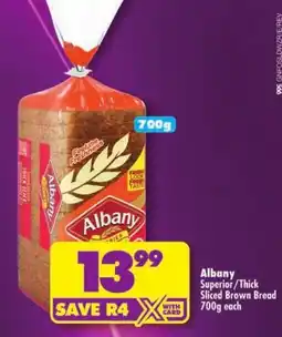 Shoprite Albany Superior/Thick Sliced Brown Bread offer