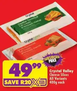 Shoprite Crystal Valley Cheese Slices offer