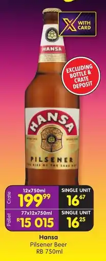 Shoprite Hansa Pilsener Beer offer
