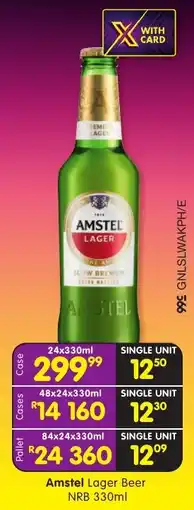 Shoprite Amstel Lager Beer offer